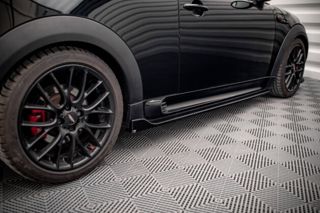 Seitenschweller Ansatz Cup Leisten V.2 passend für Mini Cooper John Cooper Works R56 schwarz Hochglanz