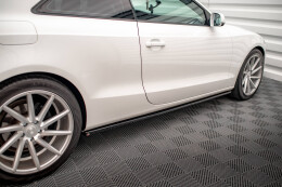 Seitenschweller Ansatz Cup Leisten V.2 für Audi A5 / A5 S-Line / S5 Coupe 8T schwarz Hochglanz