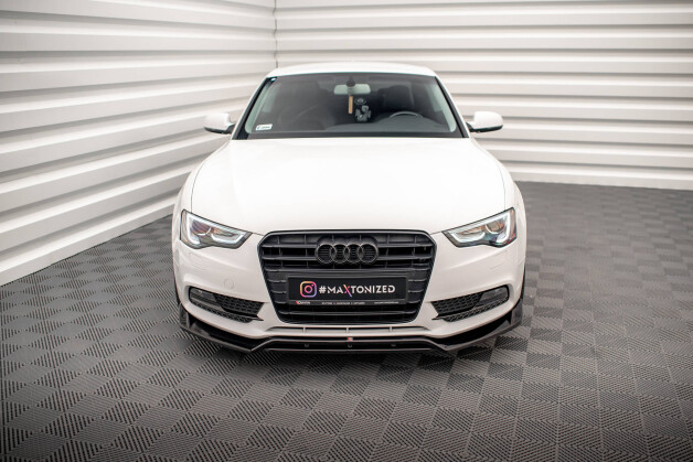 Cup Spoilerlippe Front Ansatz V.2 passend für Audi A5 Coupe / Sportback 8T Facelift schwarz Hochglanz