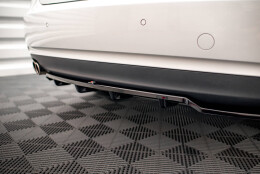 Mittlerer Cup Diffusor Heck Ansatz DTM Look passend für Audi A5 Coupe 8T Facelift schwarz Hochglanz