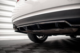 Street+ Mittlerer Diffusor RACE Heck Ansatz passend für Audi A5 Coupe 8T FL schwarz Hochglanz