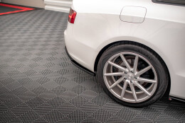 Heck Ansatz Flaps Diffusor passend für Audi A5 Coupe 8T Facelift schwarz Hochglanz