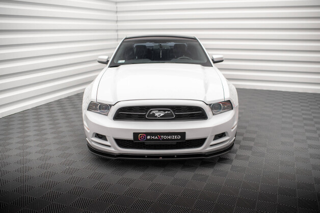 Cup Spoilerlippe Front Ansatz passend für Ford Mustang Mk5 Facelift schwarz Hochglanz
