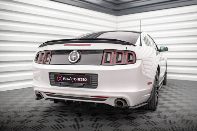 Heck Ansatz Diffusor passend für Ford Mustang Mk5 Facelift schwarz Hochglanz