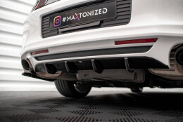 Heck Ansatz Diffusor passend für Ford Mustang Mk5 Facelift schwarz Hochglanz