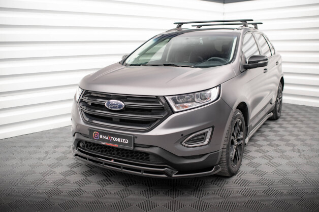 Cup Spoilerlippe Front Ansatz passend für Ford Edge Mk2 schwarz Hochglanz