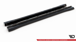 Seitenschweller Ansatz Cup Leisten für Ford Edge Mk2 schwarz Hochglanz