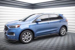 Seitenschweller Ansatz Cup Leisten passend für Ford Edge Mk2 schwarz Hochglanz