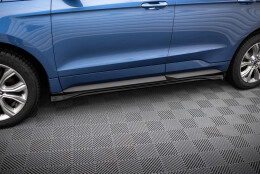 Seitenschweller Ansatz Cup Leisten passend für Ford Edge Mk2 schwarz Hochglanz