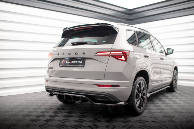 Heck Spoiler Aufsatz Abrisskante passend für Skoda Karoq Sportline Mk1 Facelift schwarz Hochglanz