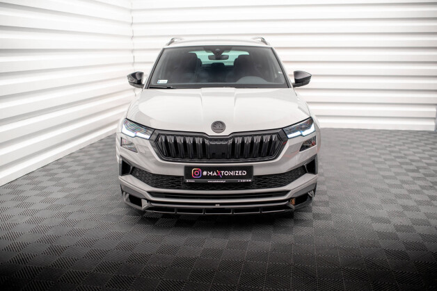 Cup Spoilerlippe Front Ansatz passend für Skoda Karoq Sportline Mk1 Facelift schwarz Hochglanz