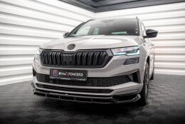 Cup Spoilerlippe Front Ansatz passend für Skoda Karoq Sportline Mk1 Facelift schwarz Hochglanz