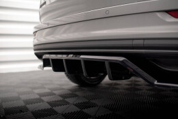 Mittlerer Cup Diffusor Heck Ansatz DTM Look passend für Skoda Karoq Sportline Mk1 Facelift schwarz Hochglanz