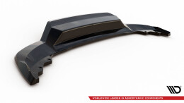Mittlerer Cup Diffusor Heck Ansatz DTM Look passend für Skoda Karoq Sportline Mk1 Facelift schwarz Hochglanz