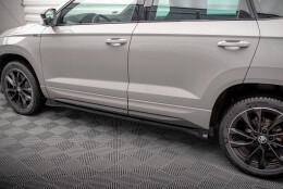 Seitenschweller Ansatz Cup Leisten passend für Skoda Karoq Sportline Mk1 schwarz Hochglanz