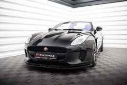 Street+ Spoilerlippe Front Ansatz V.1 passend für Jaguar F-Type Mk1 FL schwarz Hochglanz