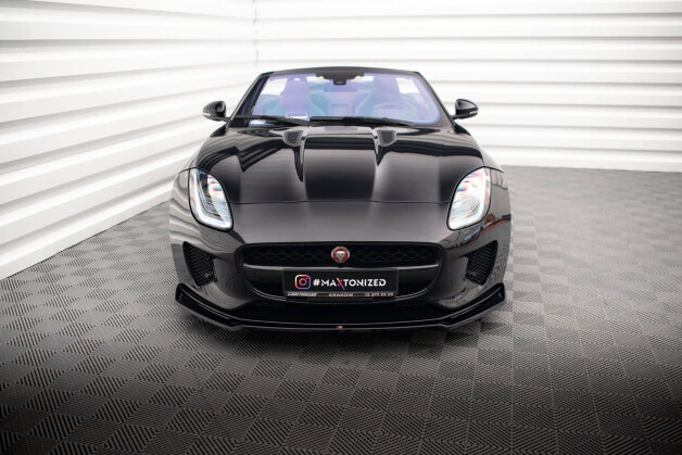 Cup Spoilerlippe Front Ansatz V.2 passend für Jaguar F-Type Mk1 Facelift schwarz Hochglanz