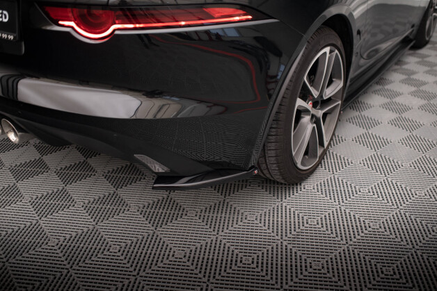 Heck Ansatz Flaps Diffusor passend für Jaguar F-Type Mk1 Facelift schwarz Hochglanz