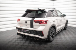 Street Pro Heckschürze Heck Ansatz Diffusor für VW T-Roc R Mk1 Facelift schwarz-rot