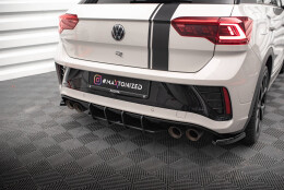 Street Pro Heckschürze Heck Ansatz Diffusor passend für VW T-Roc R Mk1 Facelift rot