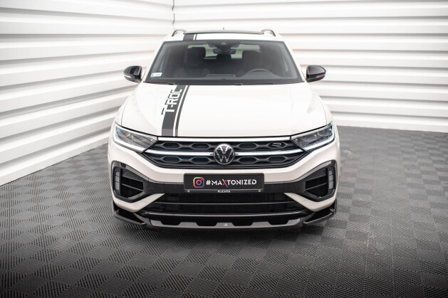 Cup Spoilerlippe Front Ansatz V.2 für VW T-Roc R / R-Line Mk1 FL schwarz Hochglanz