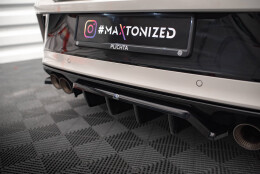 Mittlerer Cup Diffusor Heck Ansatz DTM Look passend für VW T-Roc R / R-Line Mk1 Facelift schwarz Hochglanz