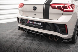 Mittlerer Cup Diffusor Heck Ansatz DTM Look passend für VW T-Roc R / R-Line Mk1 Facelift schwarz Hochglanz