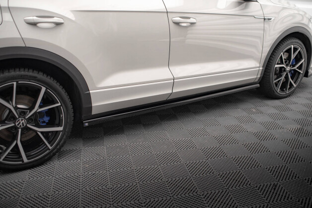 Seitenschweller Ansatz Cup Leisten passend für VW T-Roc R / R-Line Mk1 schwarz Hochglanz