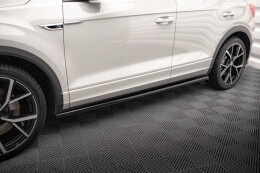 Seitenschweller Ansatz Cup Leisten für VW T-Roc R Mk1 Facelift schwarz Hochglanz