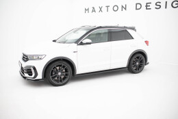 Seitenschweller Ansatz Cup Leisten passend für VW T-Roc R / R-Line Mk1 schwarz Hochglanz