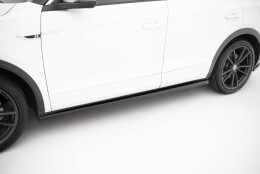 Seitenschweller Ansatz Cup Leisten passend für VW T-Roc R / R-Line Mk1 schwarz Hochglanz
