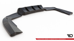 Mittlerer Cup Diffusor Heck Ansatz DTM Look passend für Land Rover Range Rover Sport SVR Mk2 schwarz Hochglanz