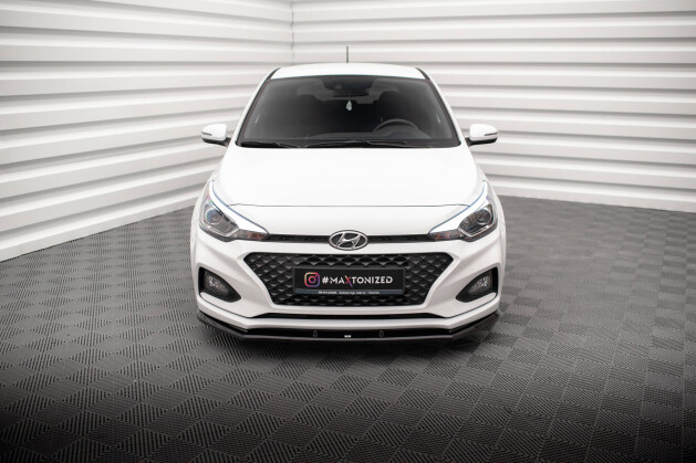 Cup Spoilerlippe Front Ansatz V.1 für Hyundai I20 Mk2 FL schwarz Hochglanz