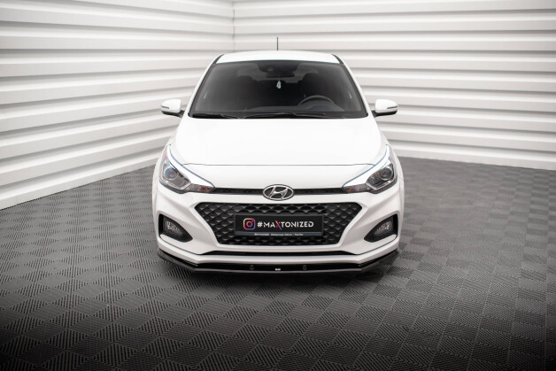 Cup Spoilerlippe Front Ansatz V.1 passend für Hyundai I20 Mk2 Facelift schwarz Hochglanz