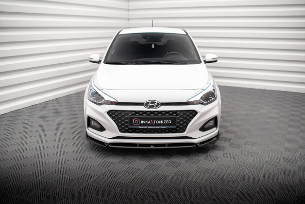 Cup Spoilerlippe Front Ansatz V.2 passend für Hyundai I20 Mk2 Facelift schwarz Hochglanz