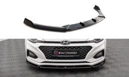 Cup Spoilerlippe Front Ansatz V.2 passend für Hyundai I20 Mk2 Facelift schwarz Hochglanz