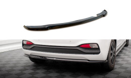 Mittlerer Cup Diffusor Heck Ansatz passend für Hyundai I20 Mk2 Facelift schwarz Hochglanz