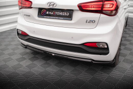 Mittlerer Cup Diffusor Heck Ansatz passend für Hyundai I20 Mk2 Facelift schwarz Hochglanz