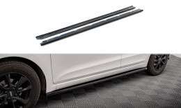 Seitenschweller Ansatz Cup Leisten für Hyundai I20 Mk2 Facelift schwarz Hochglanz