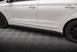 Seitenschweller Ansatz Cup Leisten passend für Hyundai I20 Mk2 Facelift schwarz Hochglanz
