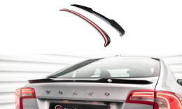 Heck Spoiler Aufsatz Abrisskante passend für Volvo S60 R-Design Mk2 schwarz Hochglanz