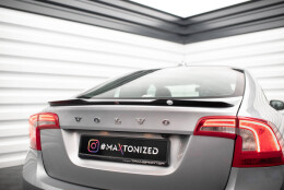 Heck Spoiler Aufsatz Abrisskante passend für Volvo S60 R-Design Mk2 schwarz Hochglanz
