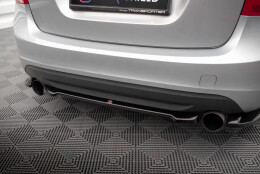 Mittlerer Cup Diffusor Heck Ansatz passend für Volvo S60 R-Design Mk2 schwarz Hochglanz