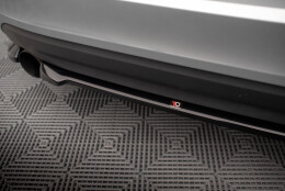 Mittlerer Cup Diffusor Heck Ansatz passend für Volvo S60 R-Design Mk2 schwarz Hochglanz