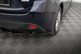Heck Ansatz Flaps Diffusor passend für Mazda 3 Mk3 schwarz Hochglanz