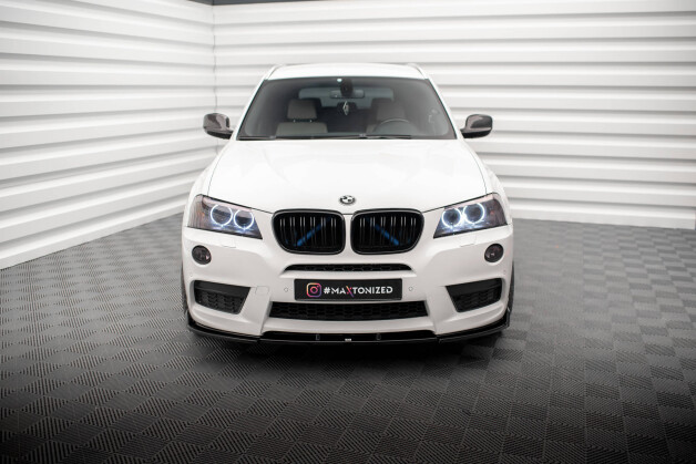 Cup Spoilerlippe Front Ansatz passend für BMW X3 M-Paket F25 schwarz Hochglanz