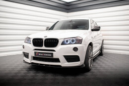 Cup Spoilerlippe Front Ansatz passend für BMW X3 M-Paket F25 schwarz Hochglanz