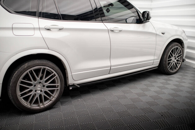 Seitenschweller Ansatz Cup Leisten passend für BMW X3 M-Paket F25 schwarz Hochglanz