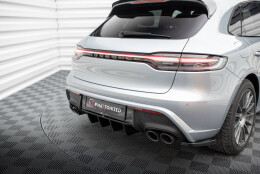 Heck Ansatz Diffusor passend für Porsche Macan Mk1 Facelift 2 schwarz Hochglanz