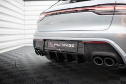 Heck Ansatz Diffusor passend für Porsche Macan Mk1 Facelift 2 schwarz Hochglanz